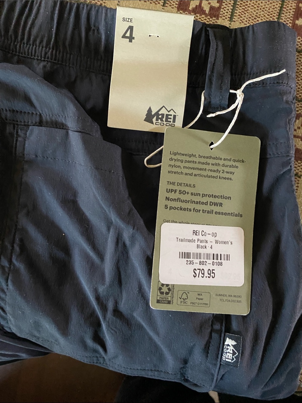 New REI Trailmade Pants — Black Size 4